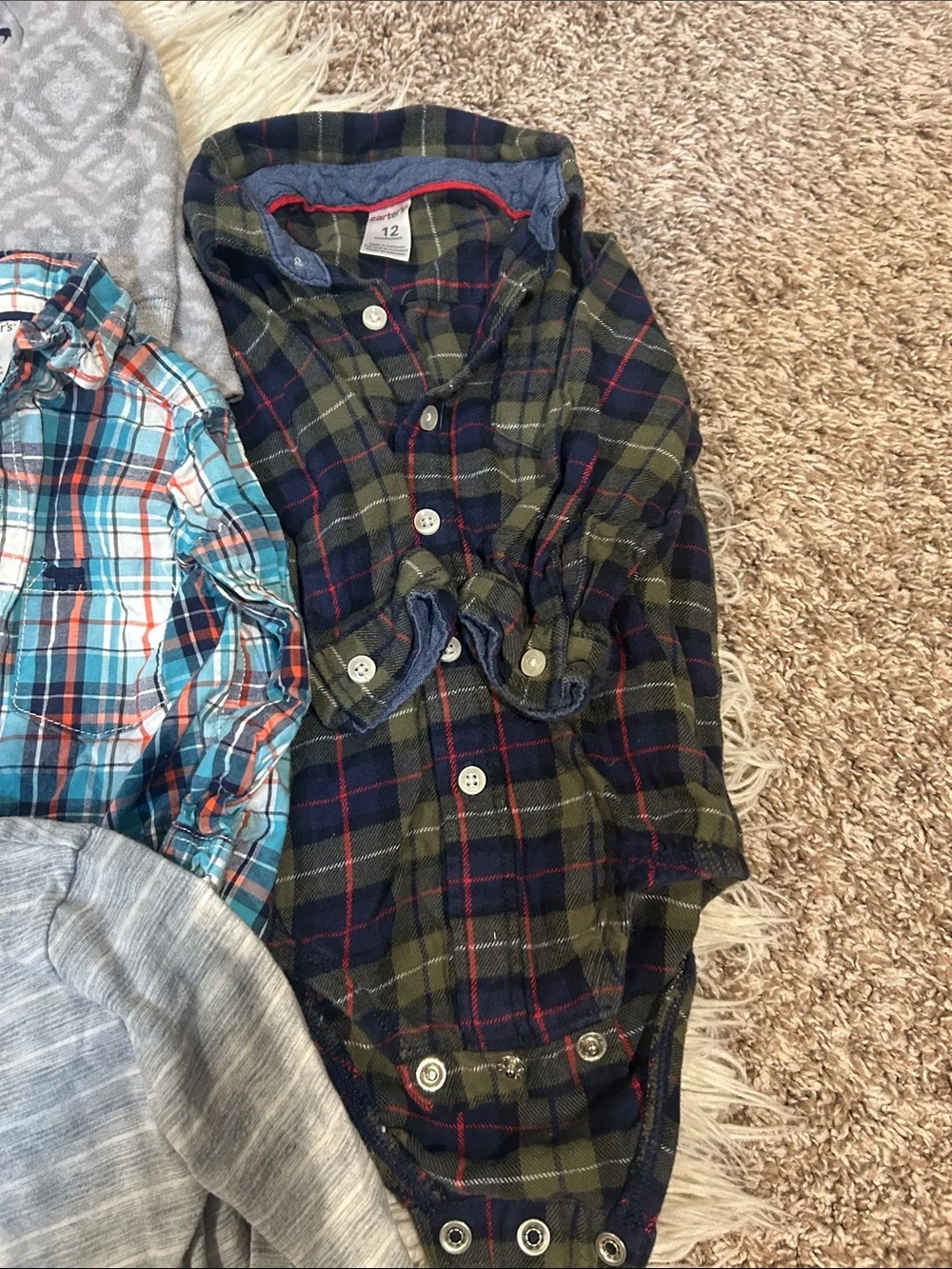 12 months boys long sleeve lot-Carters, Oshkosh, etc